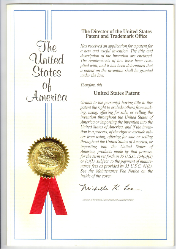 US Patent Authorization in Apr...